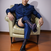 （AI）一些AI生成的蓝色日式丝袜帅哥照片
