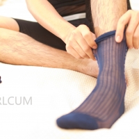 MS-5：【ARLCUM】老式深蓝条纹，吊袜带，微勃ARLCUMM